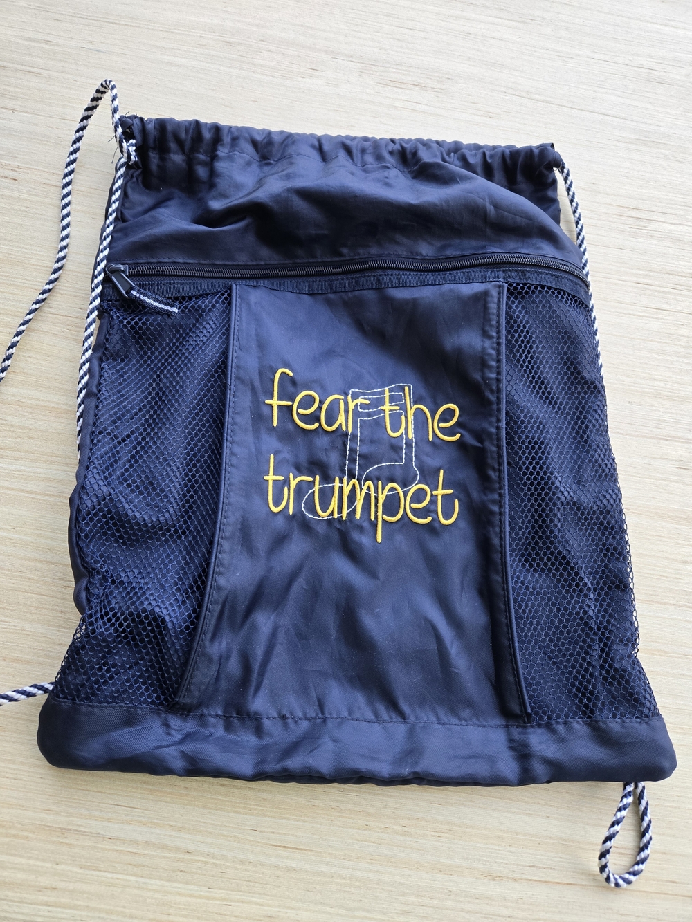 Thirty One Navy Cinch Backpack Bag For Trumpet Player